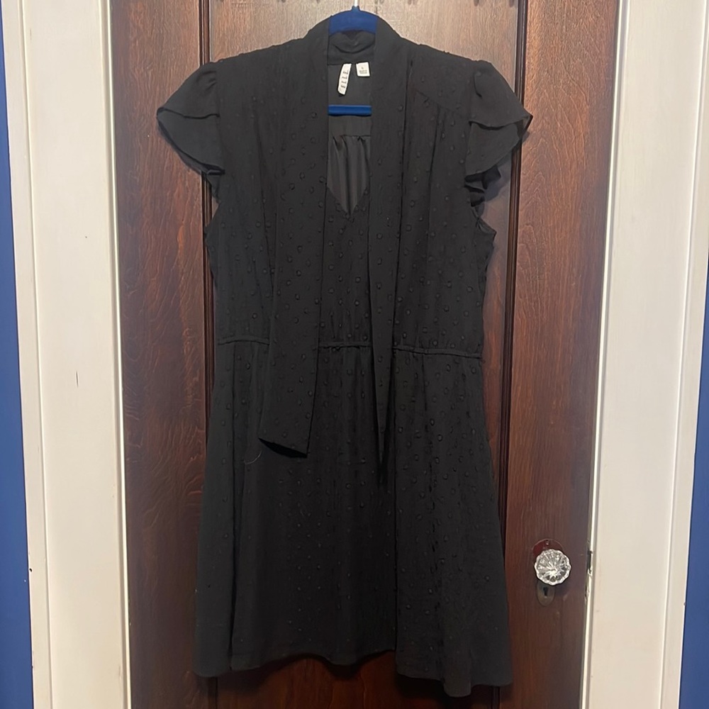 Elle Black polka dot dress